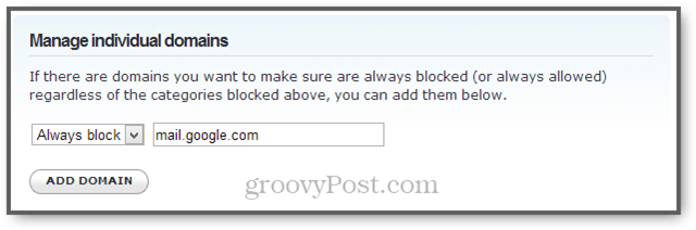 blokkerer webmail ved hjelp av opendns