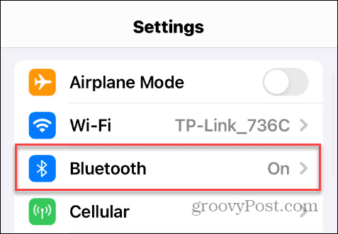Bluetooth-alternativ i iOS-innstillinger