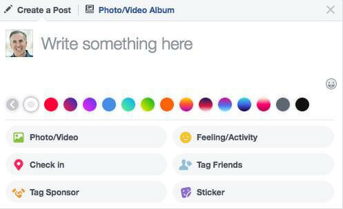 Facebook utvidet utvalget av bakgrunnsfargealternativer som er tilgjengelige for statusoppdateringer.