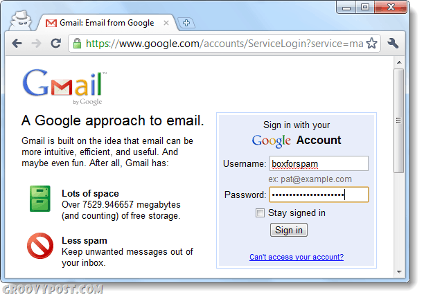 logg på gmail en gang ved å bruke inkognito for pålogging av flere kontoer
