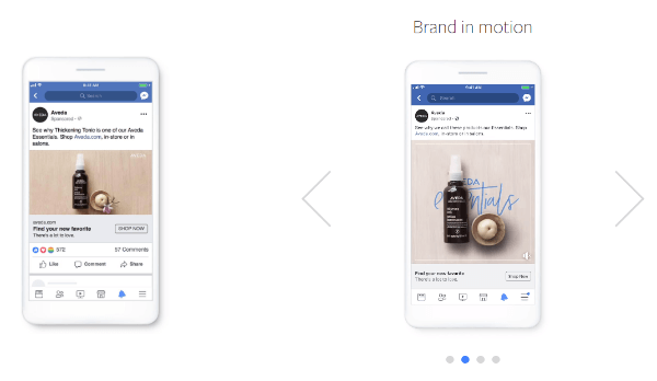 Facebooks Creative Shop debuterte med en ny produksjonsmetode kalt Create to Convert, en enkel rammeverk for å legge til lette bevegelser til stillbilder for å skape mer overbevisende og effektiv annonser med direkte respons.