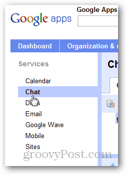innstillinger for Google Apps dashbord
