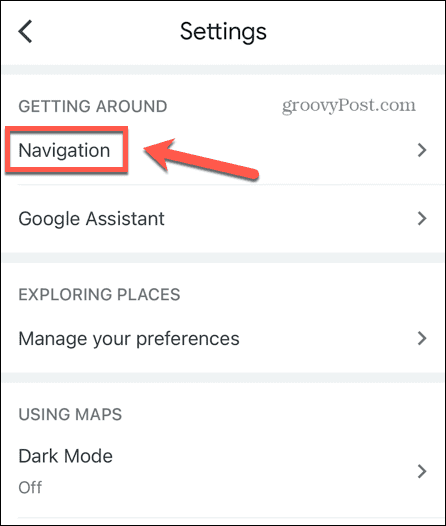 google maps navigasjonsinnstillinger