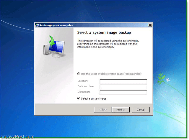 Slik gjenoppretter du Windows 7 ved hjelp av en systembilde-sikkerhetskopi