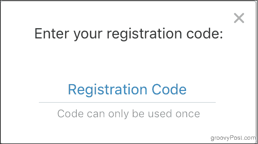 Skriv inn din registreringskode