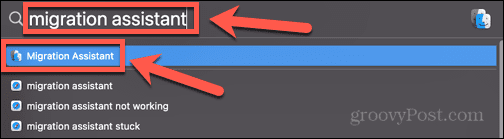 mac spotlight migreringsassistent