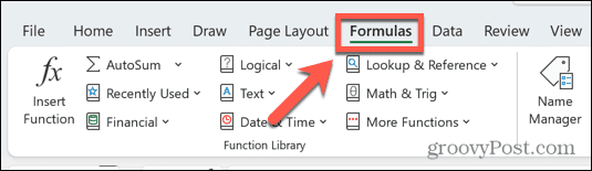 Excel-formelmeny