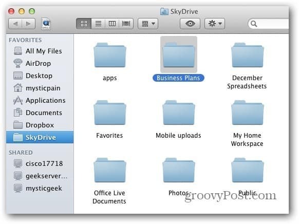 Mac SkyDrive-mappe