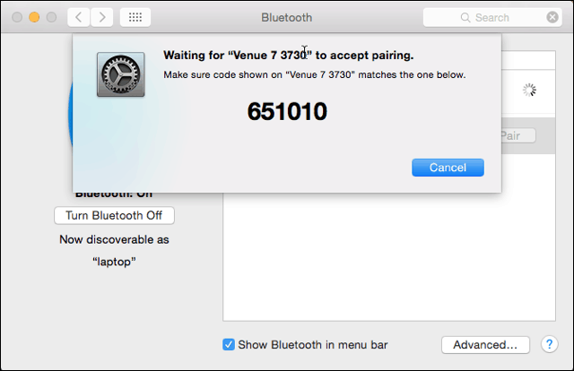 Bluetooth-sammenkobling på Mac-siden