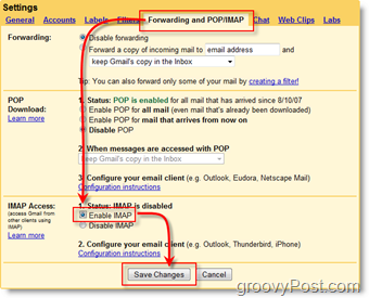 Bruk Outlook 2007 med GMAIL Webmail-konto ved å bruke iMAP
