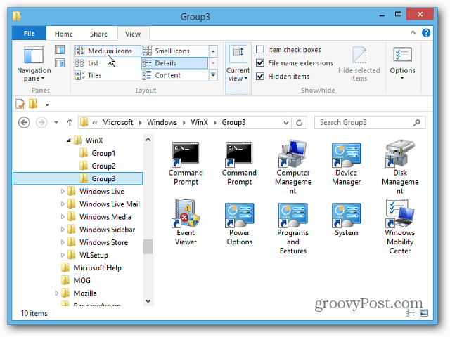 Slik redigerer du Windows 8 Power User Menu