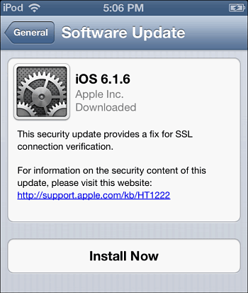 iOS 6.1.6-oppdatering