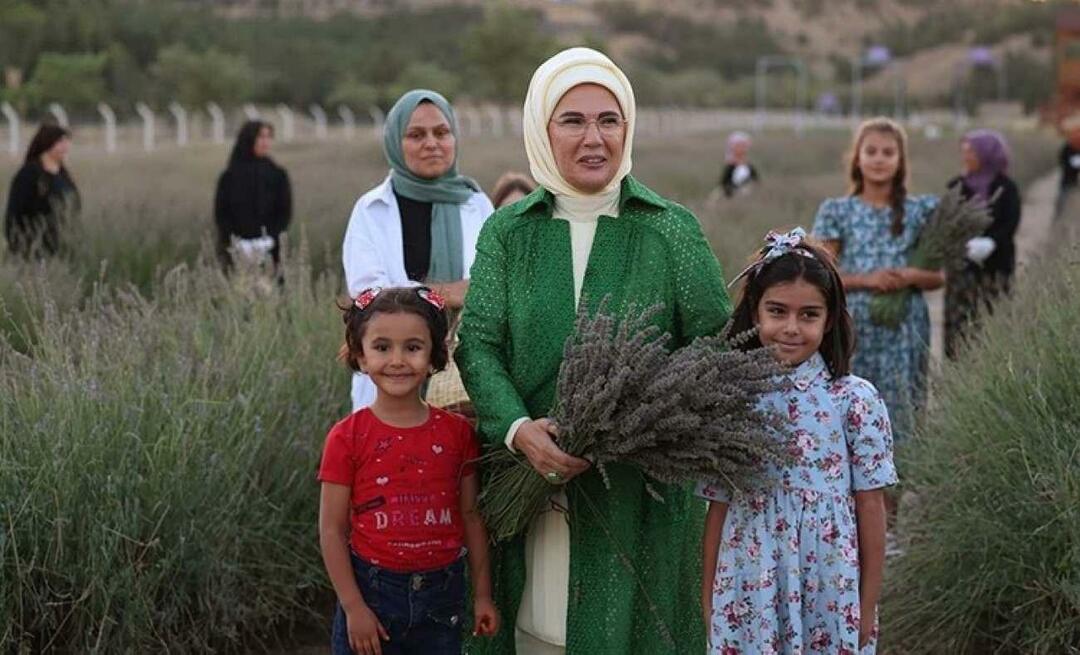 First Lady Erdoğan besøkte Ecological Village og høstet lavendel i Ankara