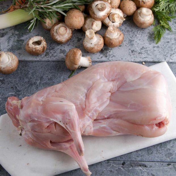 Sauterte sopp med kaninkjøtt kan også lages