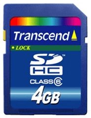 Transcend SDHC Security Digital 4 GB minnekort med høy kapasitet