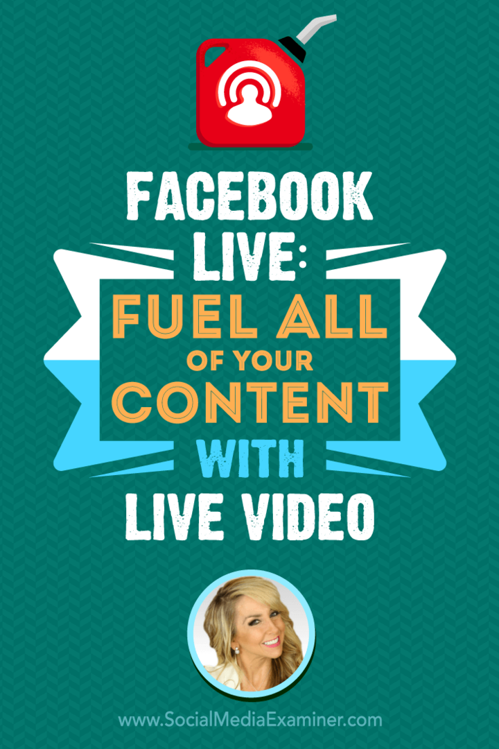 Facebook Live: Drivstoff til alt innholdet ditt med Live Video med innsikt fra Chalene Johnson på Social Media Marketing Podcast.