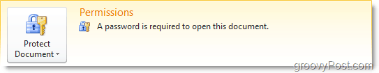 Office 2010-dokumentet krever nå et passord for å åpne