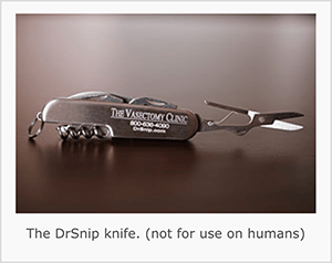 Dette er et skjermbilde av DrSnip lommekniv. Jay Baer sier at kniven er et eksempel på en snakkutløser.