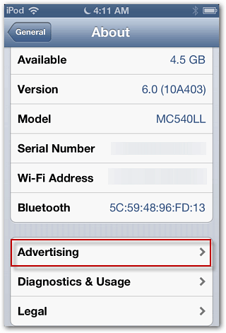 Slik slår du av sporing av annonser i iOS 6
