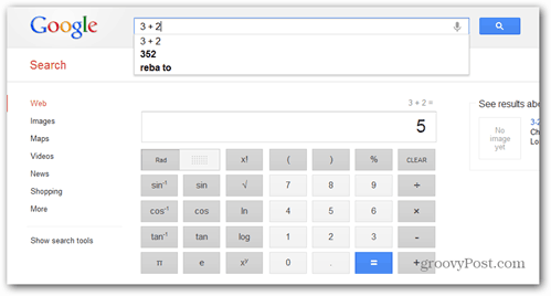 Google-søk har innebygd vitenskapelig kalkulator