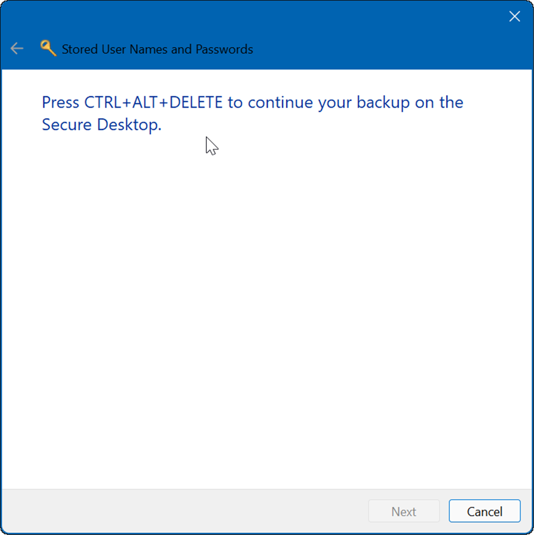 bruk credential manager på Windows 11