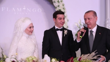President Erdogan var vitne til bryllup i Kayseri