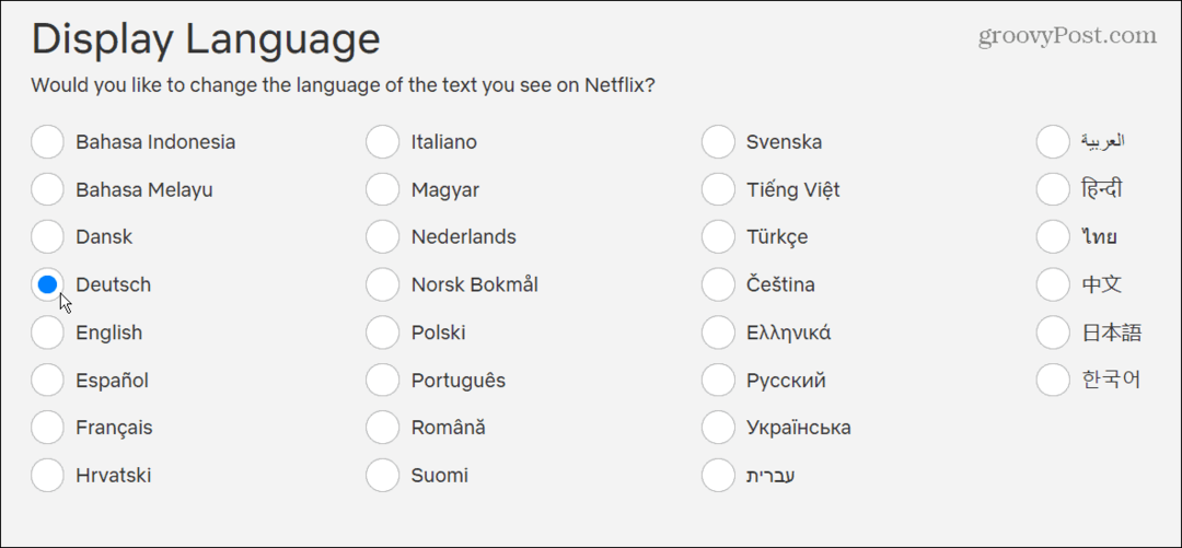 Bytt netflix-språk til nytt