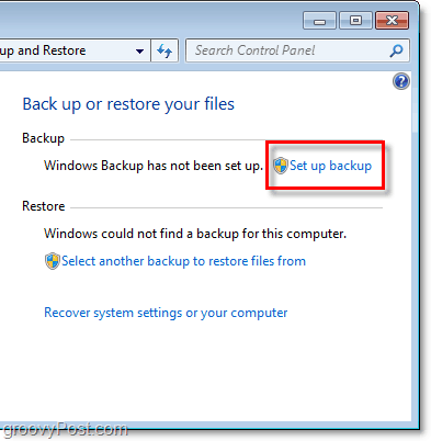 Windows 7 Backup - konfigurer sikkerhetskopi
