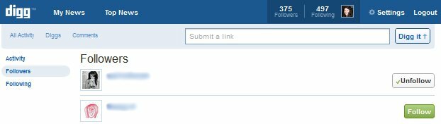 Følgere i New Digg