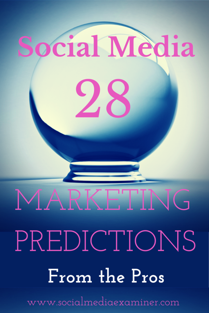 28 Forutsigelser for markedsføring av sosiale medier for 2015 Fra proffene: Social Media Examiner