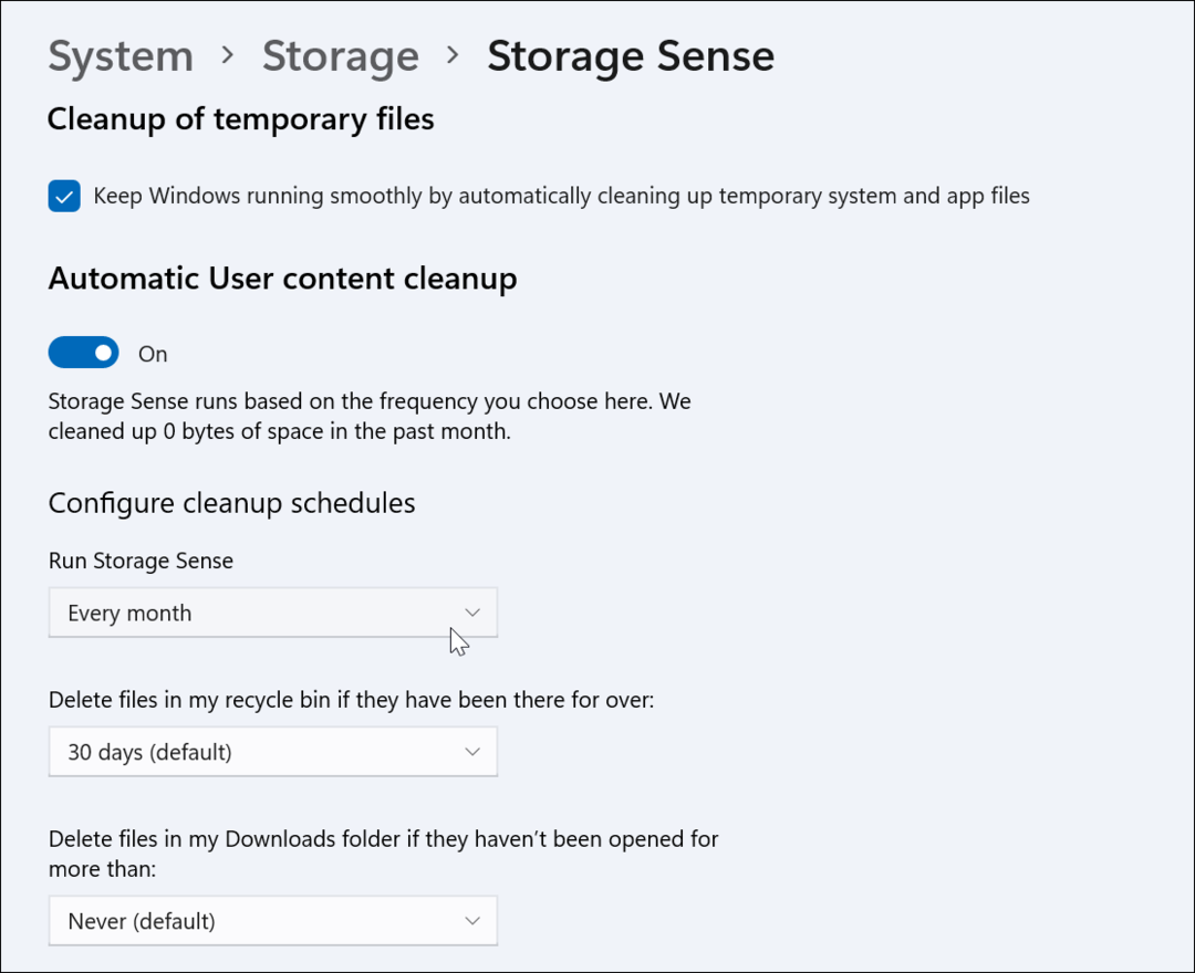Slik aktiverer og konfigurerer du Storage Sense på Windows 11