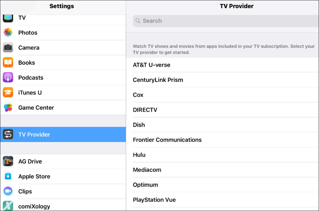 TV-leverandør iOS