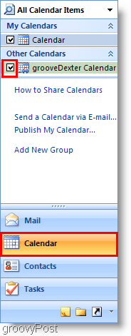Skjermbilde av Outlook 2007-kalender - Legg til 2. kalender
