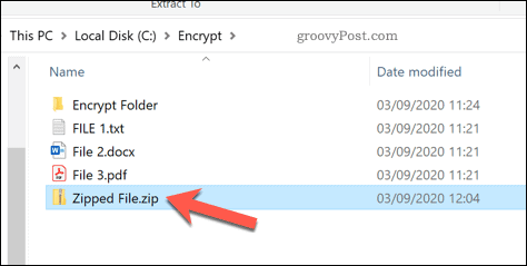 Åpne en zip-fil i Windows 10