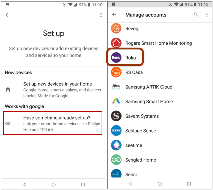 Sett opp Roku Google Assistant '