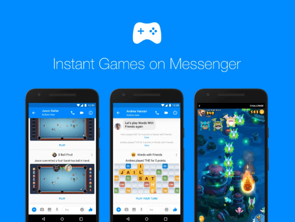 Facebook ruller ut Instant Games på Messenger bredere og lanserer nye rike spillfunksjoner, spillbots og belønninger.