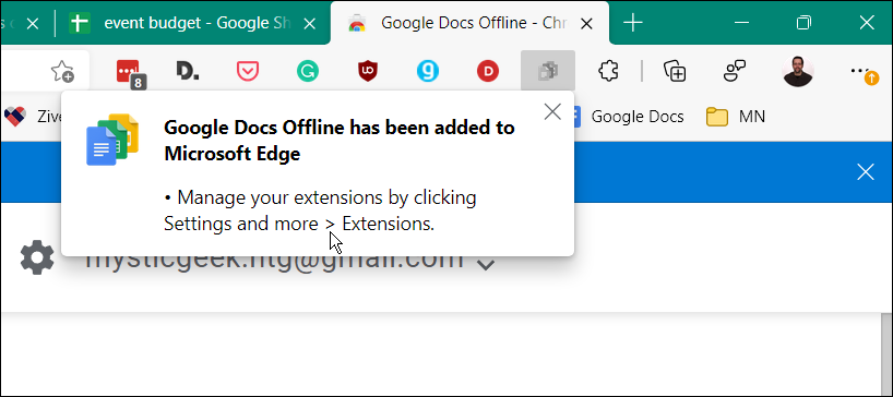 Google Docs offline-utvidelse