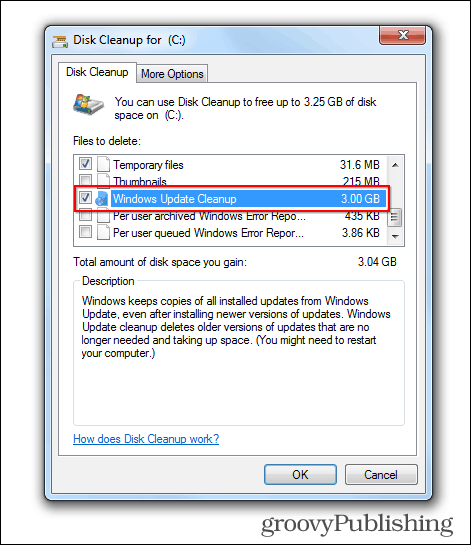 Windows 7 oppdater slette gamle filer diskopprydding plass okkupert