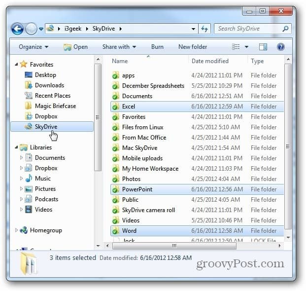SkyDrive Office-mapper