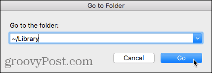 Gå til mappe-dialogboksen i Finder på Mac