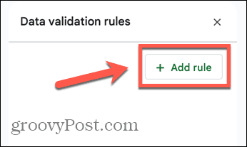 google sheets legge til regel