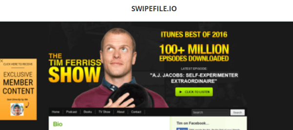 Få inspirasjon fra SwipeFile.io.