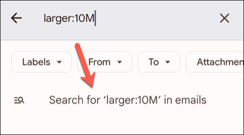 Start et Gmail-søk på mobil