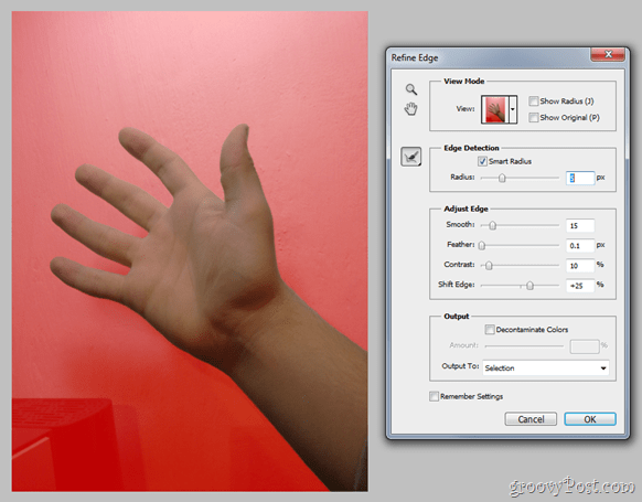 Grunnleggende om Photoshop - Refine Edge