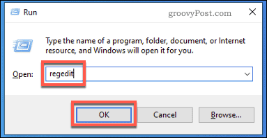 Windows Run Start Regedit