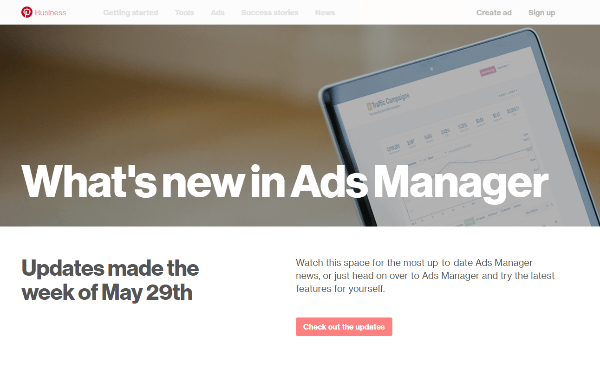 Pinterest lanserte flere nye funksjoner til Ads Manager uken 29. mai.