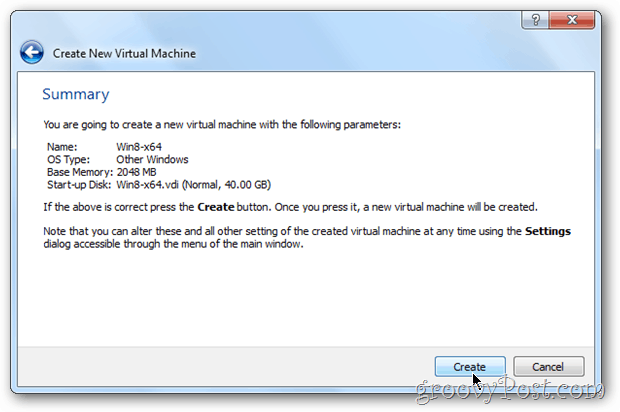 VirtualBox sammendrag Vm windows 8