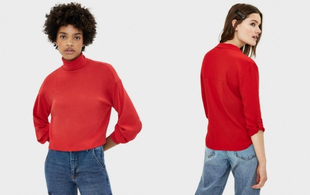genser med rød farge