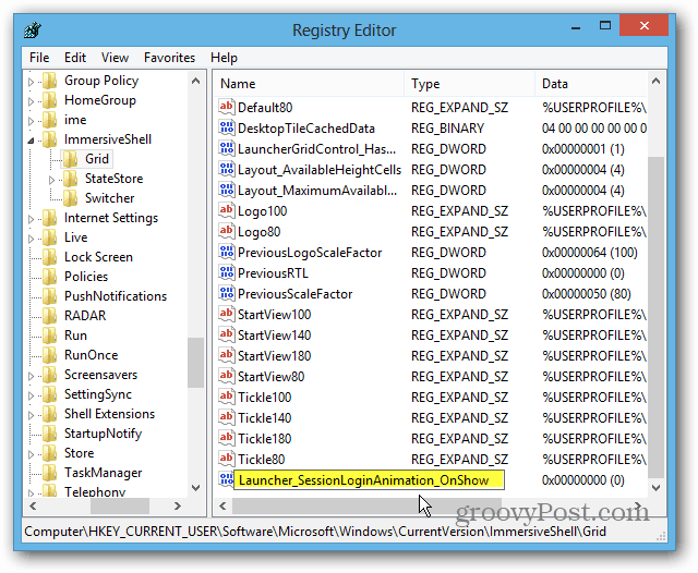 Windows 8-register DWORD-verdi