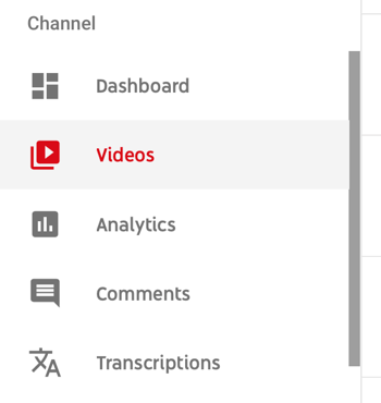 Hvordan bruke en videoserie til å utvide YouTube-kanalen din, menyvalg for å velge en bestemt YouTube-video for å se analytiske data